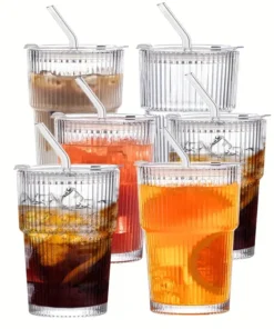 12 ounce iced coffee cup with lid and straw, set of 6, non fragile drinking cup, reusable iced coffee cup for iced tea and juice - AliExpress 15