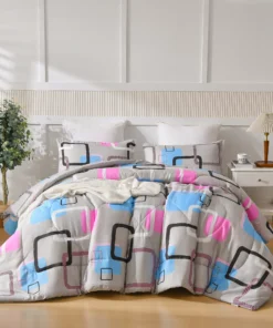 3 Pieces Comforter Set With Geometric Pattern, Luxury Soft Comforter For All Season, Ultra Soft 100% Microfiber Polyester - AliExpress 15