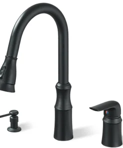 Kitchen Sink Faucet,3 Hole Kitchen Faucets with Pull Down Sprayer,Kitchen Faucets with Soap Dispenser Oulantron 2 Hole High Arc - AliExpress 13