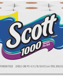 1000 Toilet Paper, 18 Rolls, Septic-Safe, 1-Ply Toilet Tissue