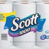 1000 Toilet Paper, 18 Rolls, Septic-Safe, 1-Ply Toilet Tissue