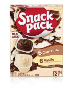 Chocolate and Vanilla Pudding Cups Family Pack, Lunchbox Snack, 12 Count (Pack of 1)