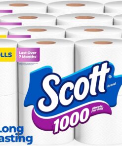 1000 Toilet Paper, 18 Rolls, Septic-Safe, 1-Ply Toilet Tissue