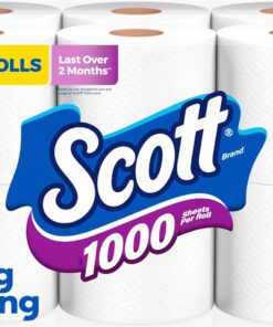 1000 Toilet Paper, 18 Rolls, Septic-Safe, 1-Ply Toilet Tissue