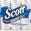 1000 Toilet Paper, 18 Rolls, Septic-Safe, 1-Ply Toilet Tissue