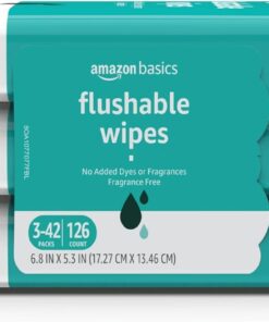 Adult Wet Wipes Flushable Fragrance Free, 126 Count (3 Packs of 42) Packaging May Vary