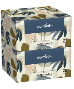 Face Towels, Disposable Biodegradable Facial Towels for Sensitive Skin, Lint- free Face Wipes for Washing Face, Skincare and Makeup Remover, Dry Wipes, 10"??12" Extra Large, 50 Count
