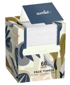 Face Towels, Disposable Biodegradable Facial Towels for Sensitive Skin, Lint- free Face Wipes for Washing Face, Skincare and Makeup Remover, Dry Wipes, 10"??12" Extra Large, 50 Count