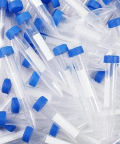 Conical Centrifuge Tubes Sterile Plastic Test Tubes with Screw Caps Polypropylene Conical Container with Graduated Marks and Bottom(200 Pack,Blue Cap,15 ml)